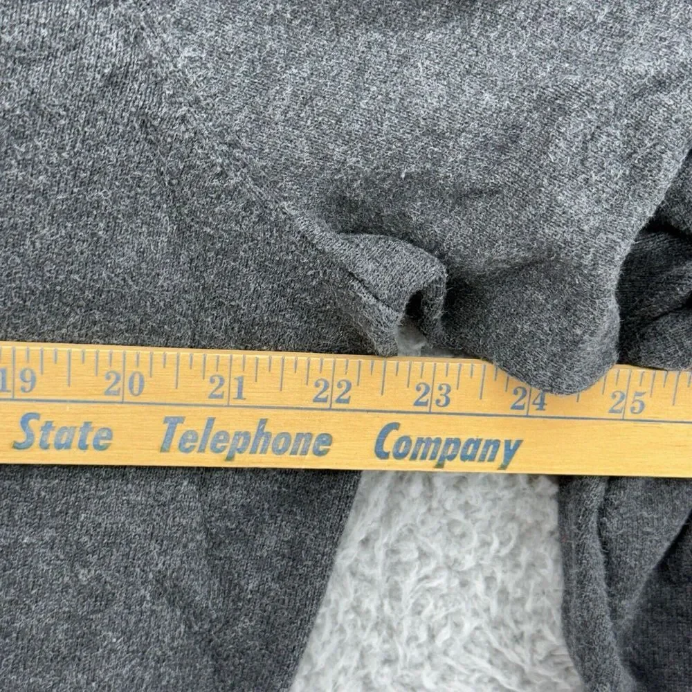 Lands End Sweater Mens L Gray‎ 100% Cotton Pullover V-Neck Casual Long Sleeve